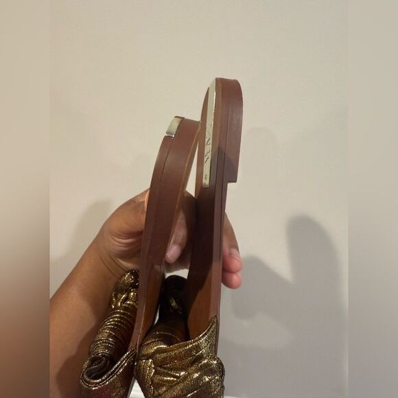 Zara Metallic Gold Women's Sandals - Picture 9 of 9
